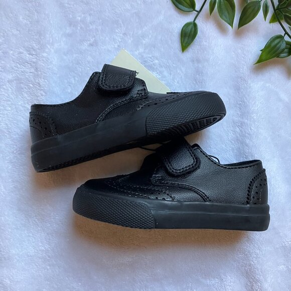 George Toddler Size 6 Black Oxford Velcro Dress Shoes NWT Holiday Boy - Picture 11 of 12